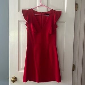 Red French Connection V-neck Dress